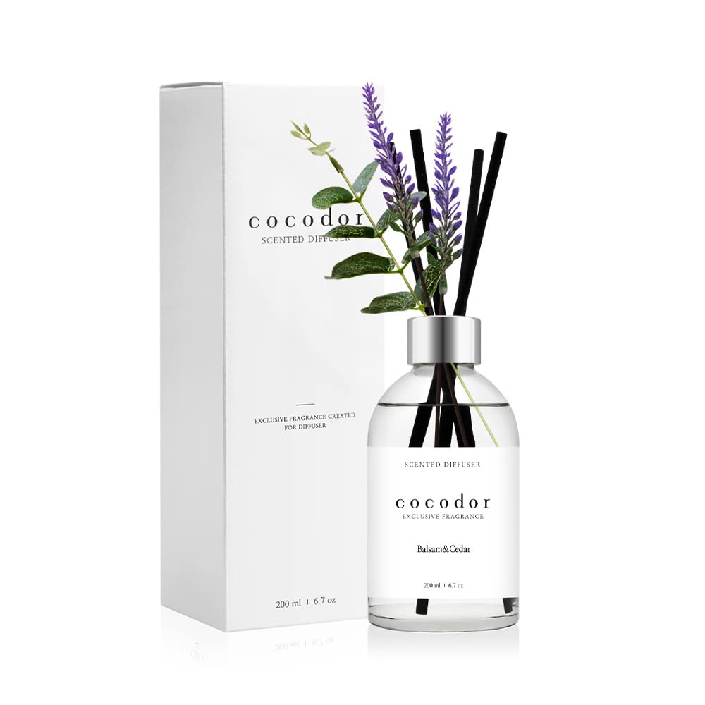 COCODOR White Label Lavender Diffuser/Balsam & Cedar/6.7oz(200ml)/Home Decor & Office Decor, Fragrance and Gifts, Aromatherapy