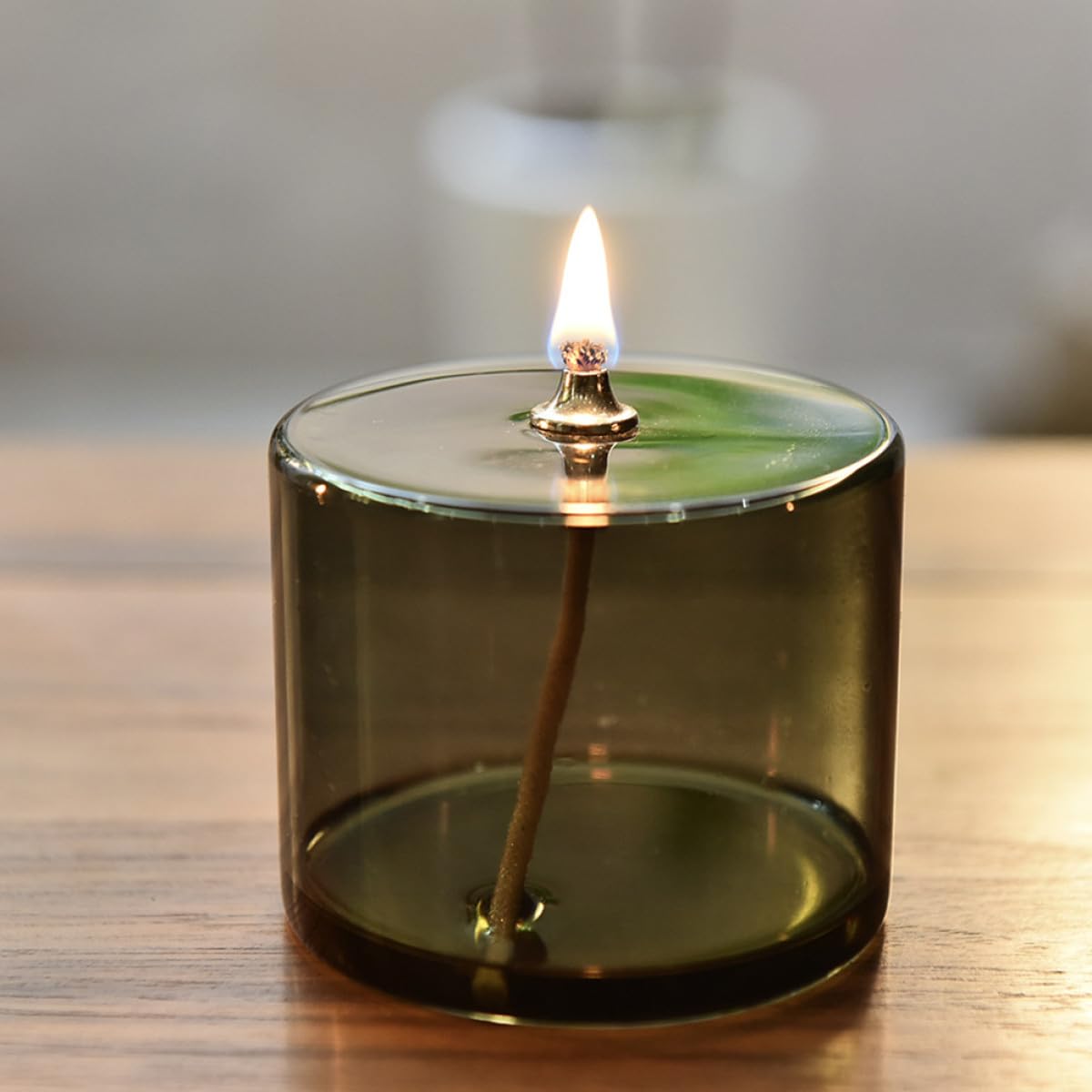 3 Stück Dekorative Glas Öllampen aus Glas Vintage Petroleumlampen mit Baumwollseil Grün für Wohnraum und Tischdekoration