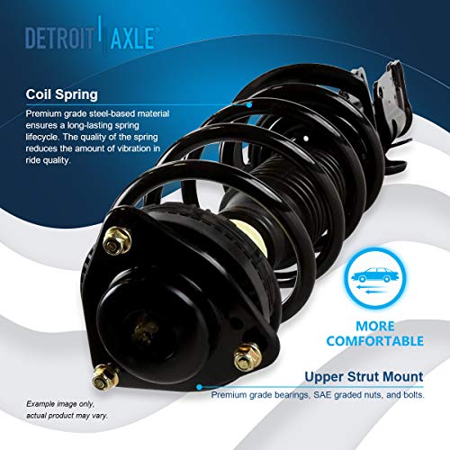 Image of Detroit Axle - Front Struts for 2008 2009 2010 Dodge Grand Caravan Chrysler Town & Country, 2 Struts with Coil Spring Replacement Suspension Ready Strut Shock Assembly