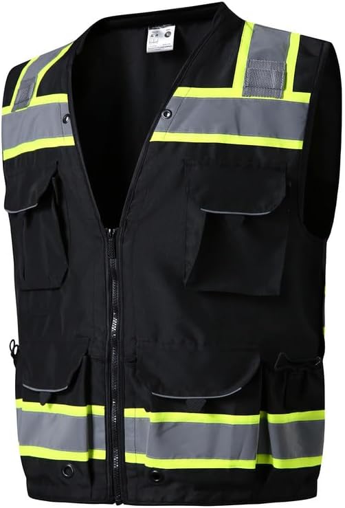 SKSAFETY 12 Pockets Professional level Safety Vest, Class 2 High Visibility Vest, ANSI/ISEA