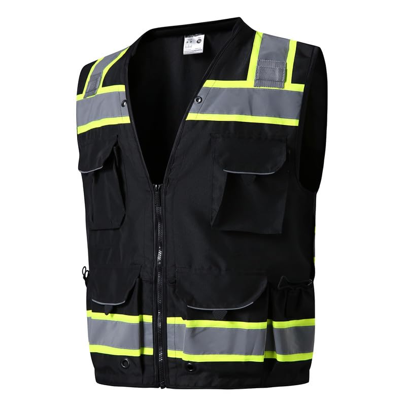 SKSAFETY 12 Pockets Professional level Safety Vest, Class 2 High Visibility Vest, ANSI/ISEA