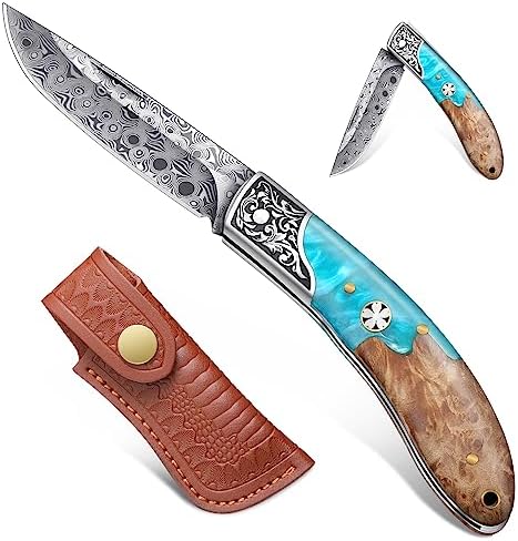 Freelander Couteau pliant, Couteau de poche de survie aiguisé ave...