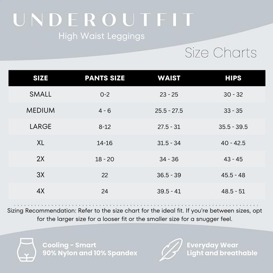 Underoutfit Legginsy kompresyjne, legginsy z wysokim stanem dla kobiet