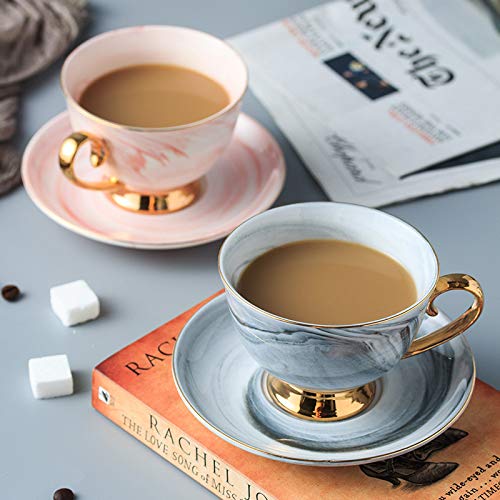 Kubek do kawy, prezent dla taty, kubek na prezent, kubek do kawy prosty wzór marmuru ceramiczny zestaw filiżanek do kawy i spodków filiżanka do herbaty popołud