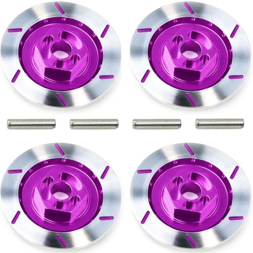 Fraizoe RC Brake Discs with 12mm Hex Hub for 1/10 Scale RC Cars - Aluminum Alloy Upgrade Kit for Drift, On-Road Car - CNC Machined Performance Part with Anodized Finish Purple