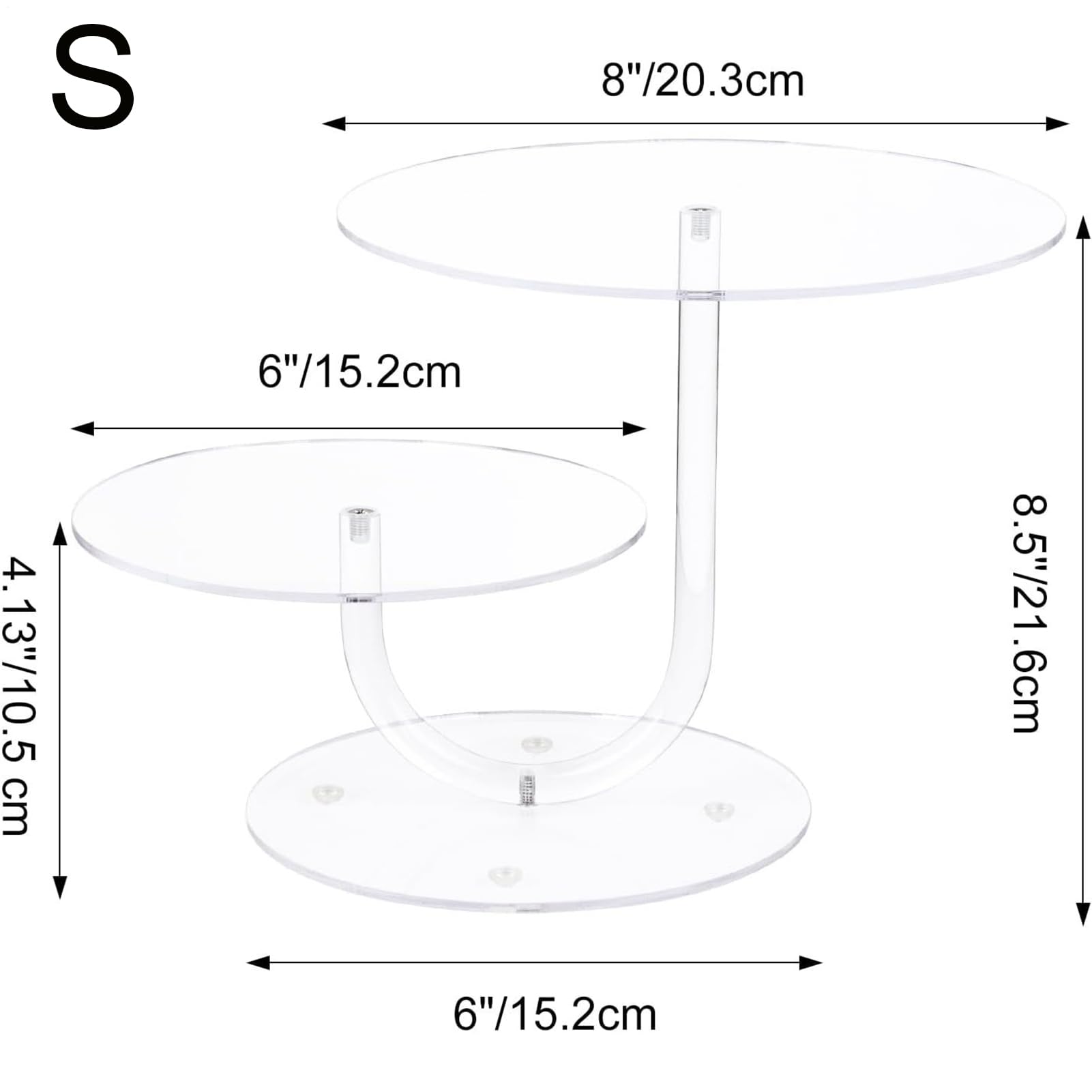 Soporte para Tartas Transparente Soporte Acrílico para Cupcakes De 2 | Organizador De Bandejas Para Exponer Tartas Para Bodas,Cumpleaños,Aniversarios