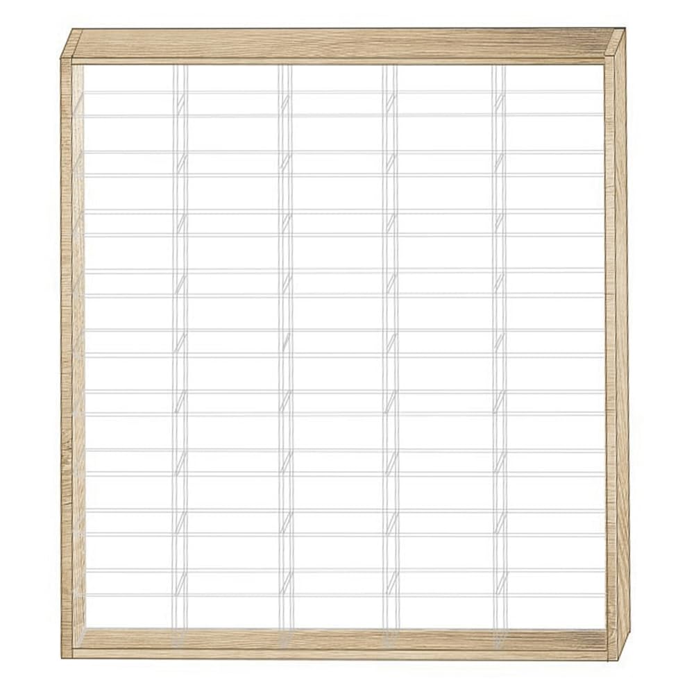 CHZIMADE 1:64 Display Case Collector's for Wooden Car Models Shelf 50 Grids Display Cabinet Shelf Transparent Storage Unit Rack (46x8x55.5cm)