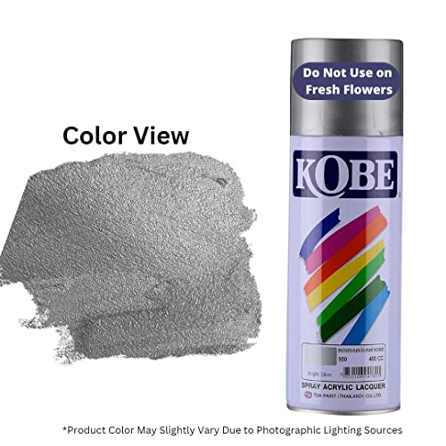 Image of Oasis Kobe Acrylic Spray Paint - Fast Dry Multipurpose Spray For Metal, Wood, Walls, Automobiles, Art & Craft, DIY Projects - 400ML (Bright Silver)