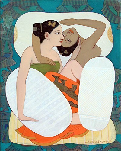 Embrace (Oil Painting by Satish Chauhan)-image-4