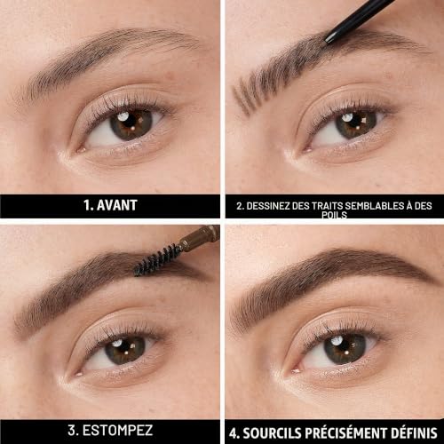 Maybelline New York - Crayon à Sourcils Express Brow Ultra Slim - Haute Précision - Tenue Longue Durée - Teinte : 03 Medium Brown (Lot de 2)