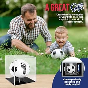 Circa print baby soccer ball handprint kit ink pad for baby hand and footprints unique baby keepsake for dads baby shower present for new moms newborn gifts  urban country home decor