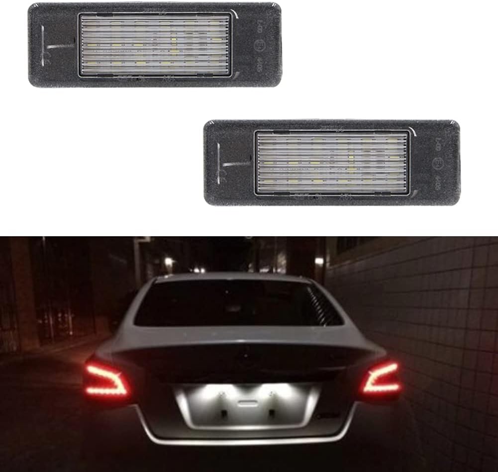 2Pcs LED License Plate Lights Number Lamp for Infiniti Q50 2014-2017 for Ni.ssan Juke 2011-2017 Powered by High Power SMD Xenon White LED Error Free