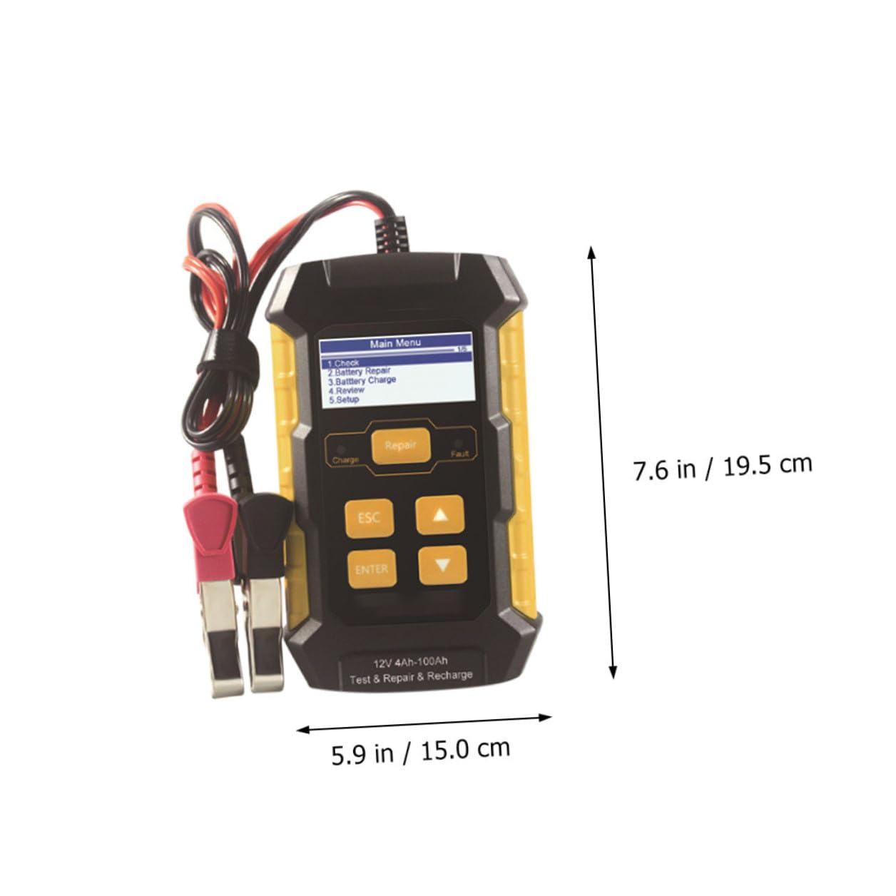 Testeur de Batterie Voiture 12v, Chargeur Réparateur Rapide, ABS Cuivre