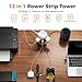 TESSAN Tower Surge Protector Power Strip 10 ft, Long Flat Extension Cord with Multiple Outlets, 8 AC Outlets with 4 USB Ports (1 USB C), Charging Station with Surge Protection, for Home Office Dorm