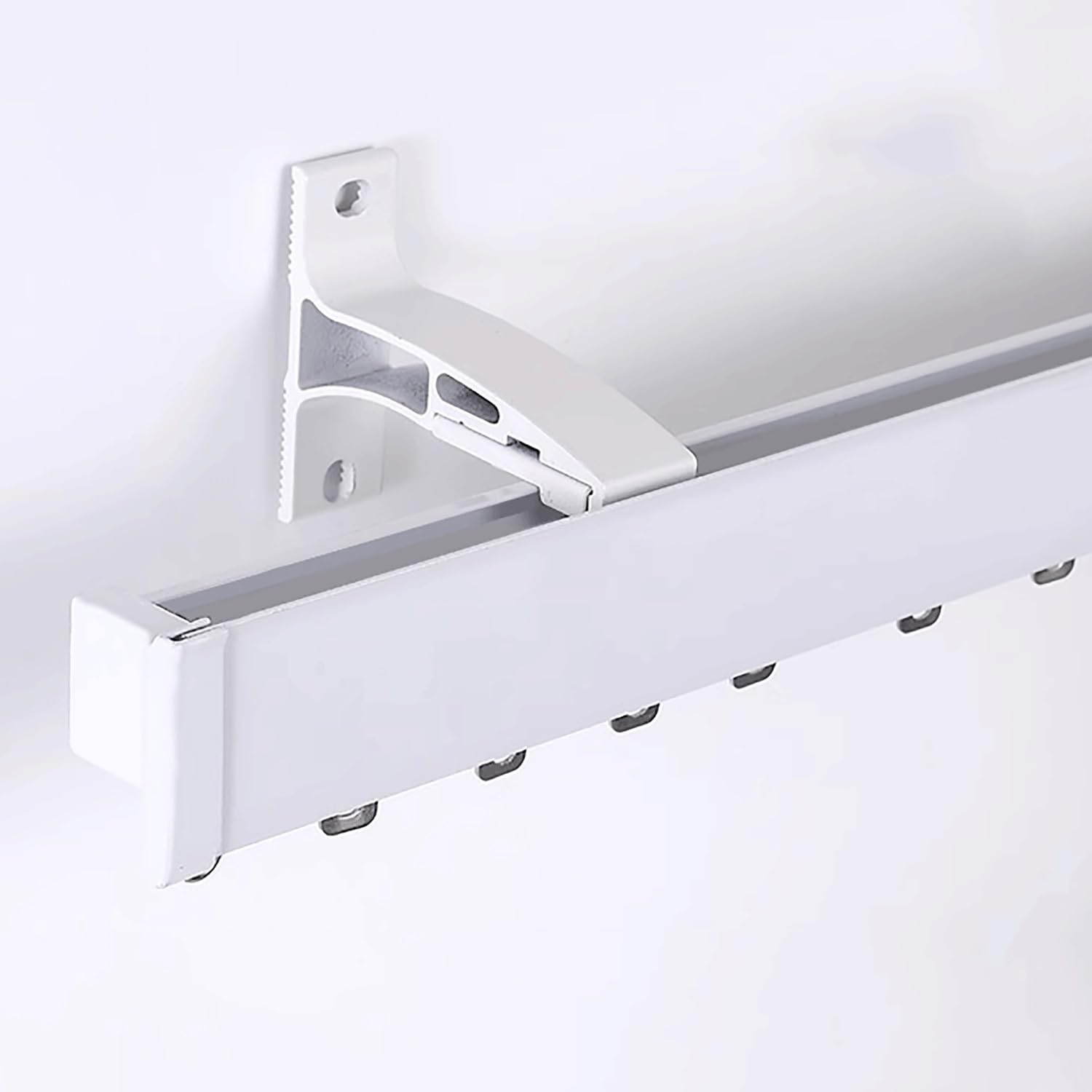Aluminum Wall Curtain Track Set Silent Rail Curtain Rods Wall Mount Easy to Install for Bedroom/Living Room/Windows/Room Divider(White,4m/13.1ft)