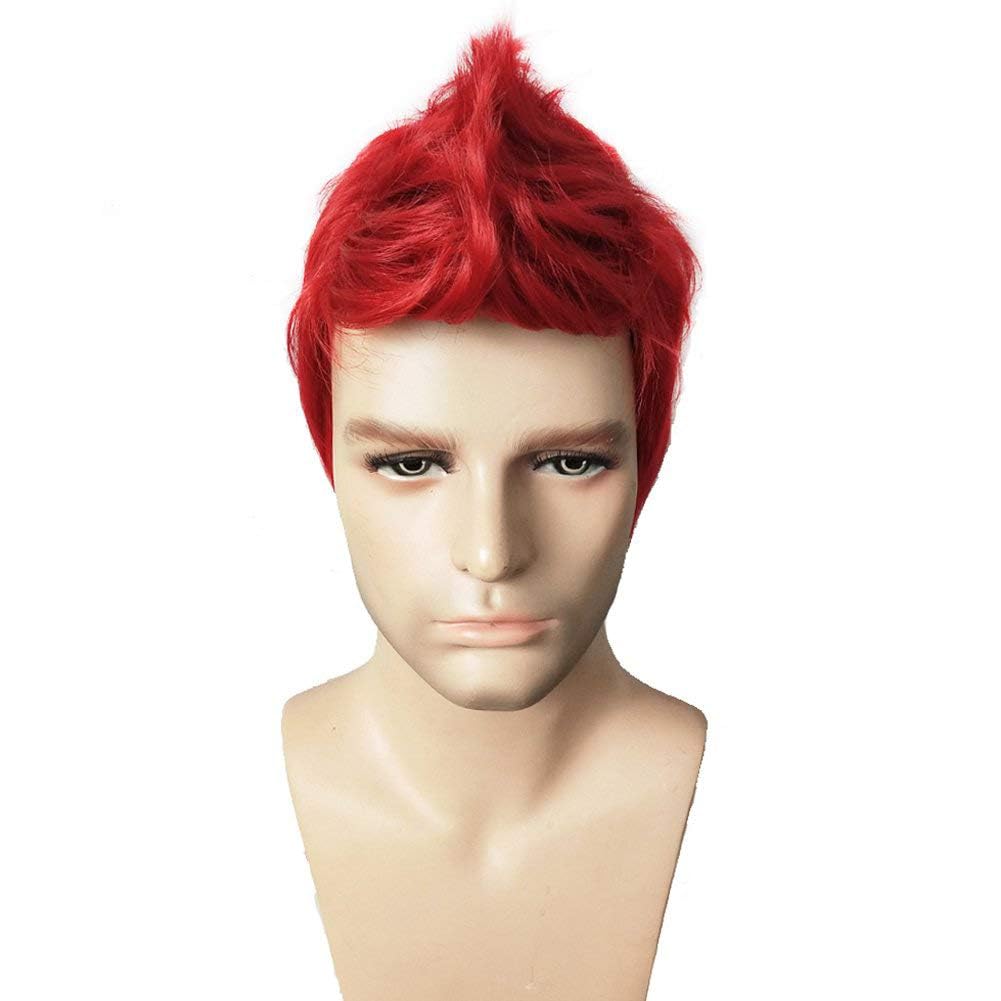 Peluca corta  para hombre y chico, para fiesta temática, peluca con gorro de peluca