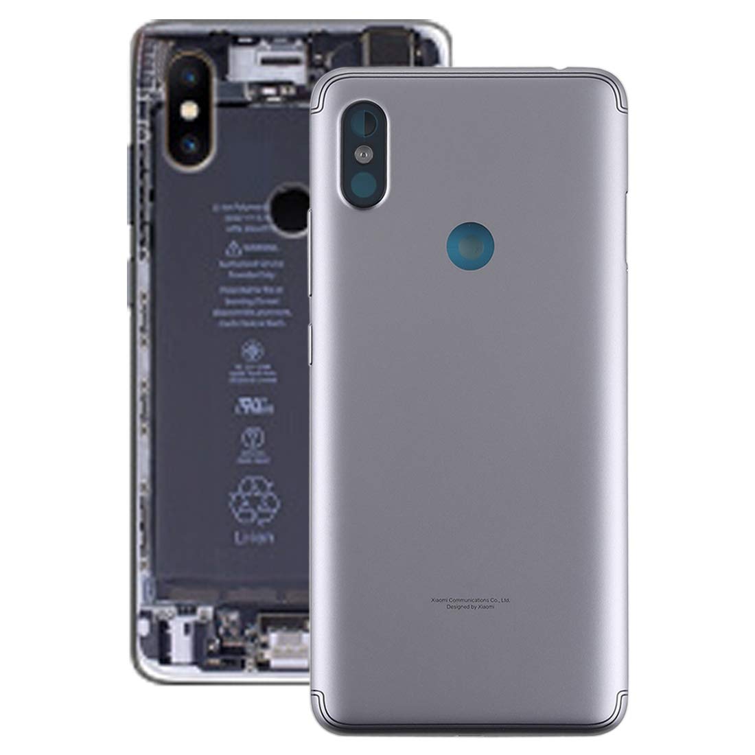 Coque arriere Xiaomi Redmi S2 grise finition precise et touches ajustees
