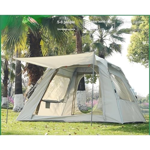Carpa camping automática para 5-8 personas beige azul miniatura 3