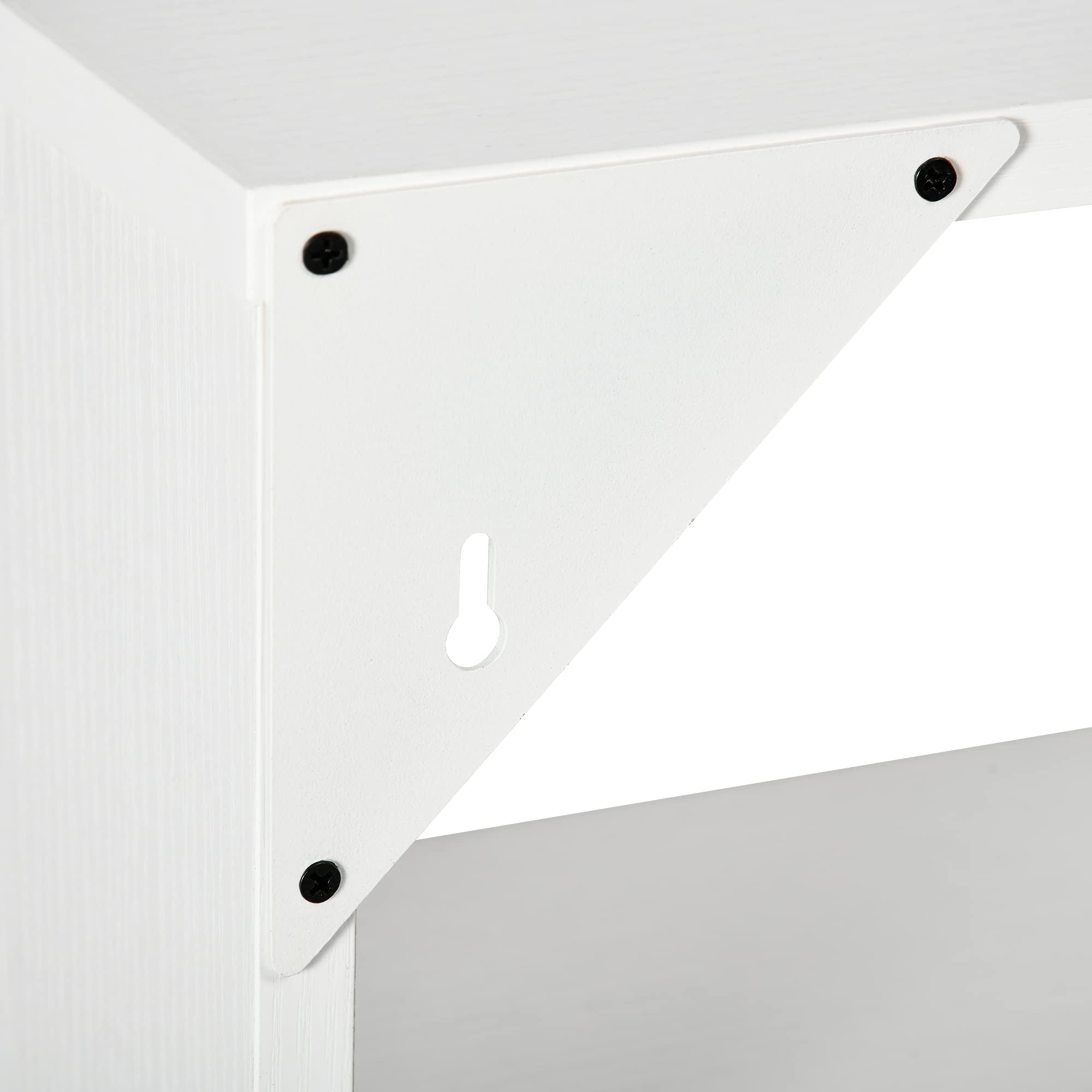 HOMCOM Estantería de Pared 4 Niveles Balda Flotante 94x19,5x80 cm Blanco | 7 Compartimientos Abiertos, para Salón Dormitorio Oficina, Estilo Moderno