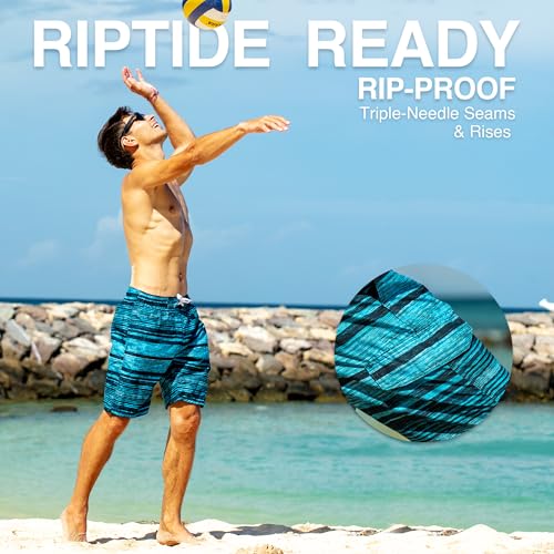 Image of Kanu Surf Men's Big Viper Extended Size Stripe Swim Trunk