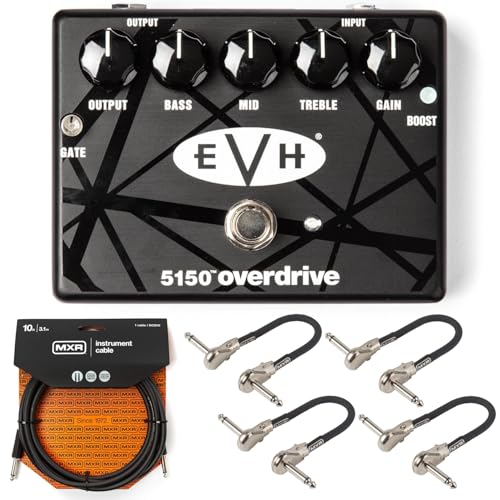 MXR EVH 5150 Overdrive Pedal - Bundle with MXR Instrument and 4 Patch Cables