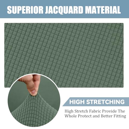 Housse de canapé avec coussins fauteuil extensible antidérapant vert durable - 5