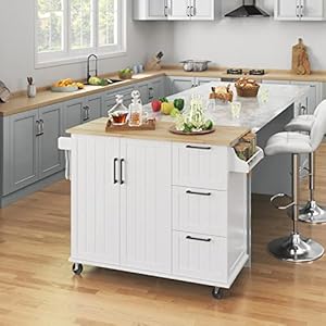 Topeakmart Mobile Kitchen Island with Foldable Countertop, Kitchen Cart with Storage Cabinet and 3 Drawers and Spice Rack for Dining Room, White Topeakmart Mobile Kitchen Island with Foldable Countertop Kitchen Cart with Storage Cabinet and 3 Drawers and Spice Rack for Dining Room White