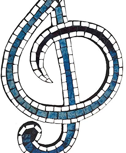 Oma® Treble Clef Music Note Mosaic Glass Wall Hanging Decor Wall Art Decor, Size 16", Assorted Bright Colors #TOP3