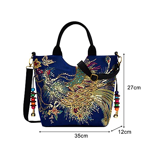 Sacs à main de capacité supérieure brodés avec perles de style traditionnel chic - 4
