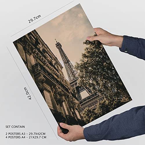 Impresión arte mural moderno Nacnic de París vintage, 6 láminas decorativas exclusivas 5