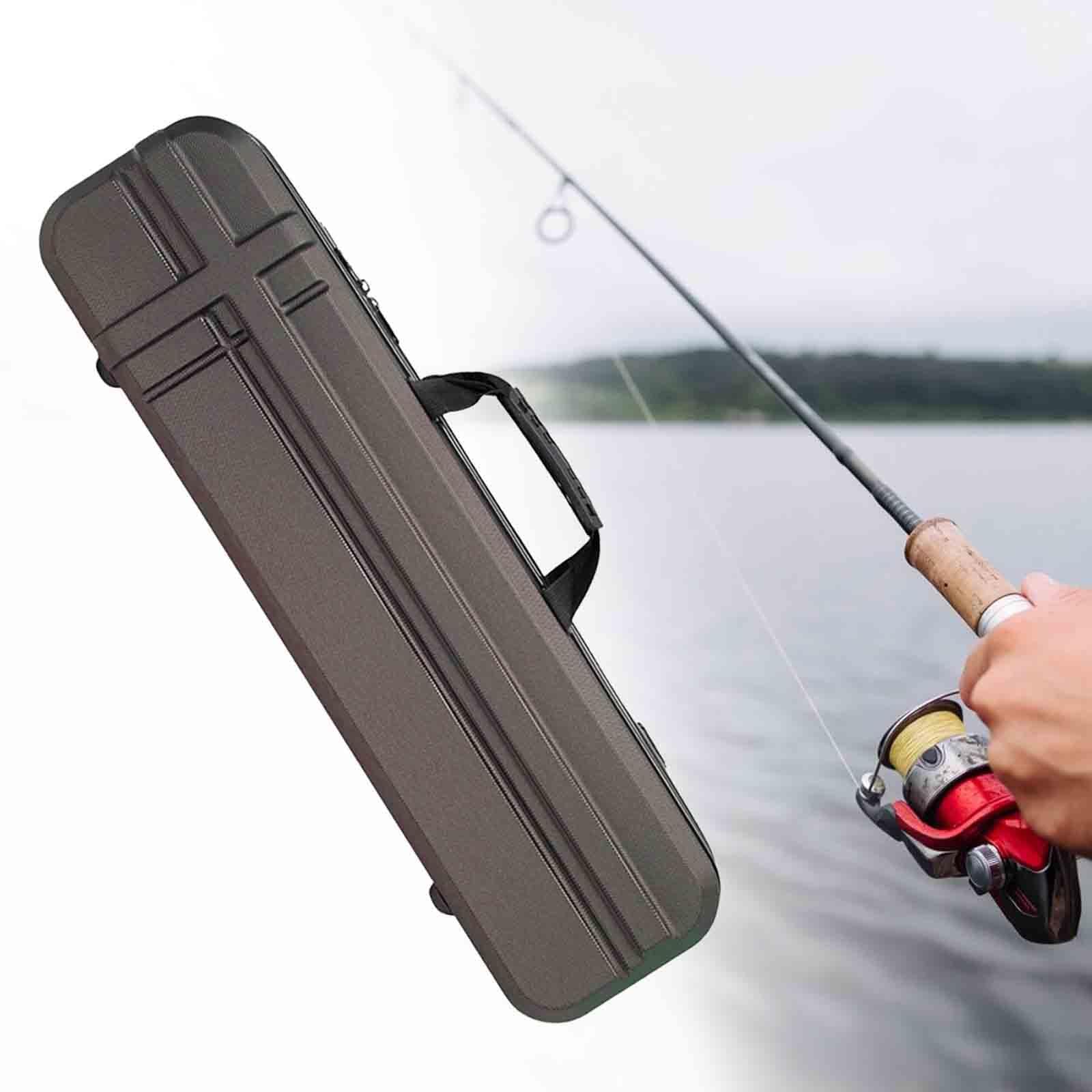 Angelruten Aufbewahrungstasche, Tragbare Hartschalen Tragetasche für Angelruten, Rollen Und Zubehör, Wasserdicht mit Griff, Mehrzwecktasche