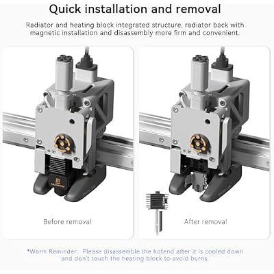 Speed Hot End A1 Mini Extrusion Head Kit A 0.2mm Stainless Steel Nozzle Chrome Plated Brass Heating Block Silicone Sock Integrated Structure for Bambu Lab A1/A1 Min 3D Printers only