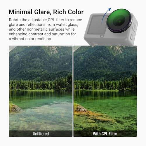 Image of NEEWER CPL + ND Filter Set Compatible with DJI Osmo Action 6 Only, ND8 /16 /32 /64 /1000 Adjustable Circular Polarizing Filters, Lens Polarizer, Screw On Multicoated Action Camera Accessories, FL-B101