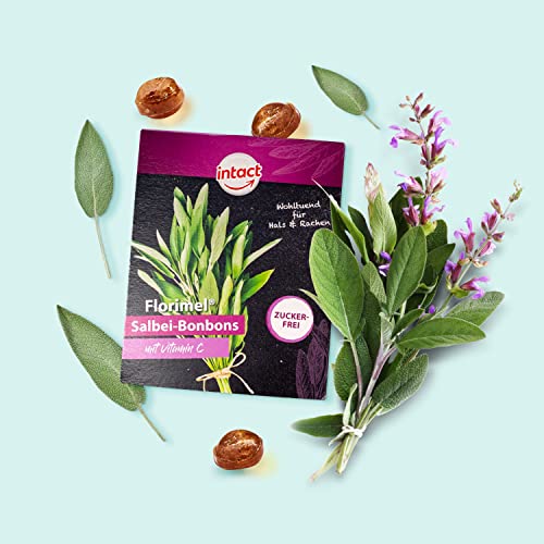 Salbei-Bonbons Intact Florimel mit Vitamin C (40g) für Hals und Rachen