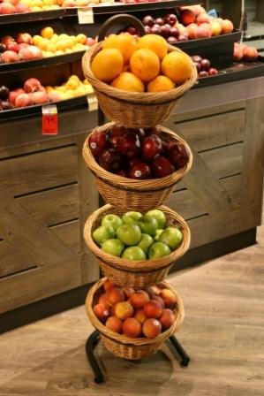 Mobile Merchandisers K1430-4B-MB 4-Tier 4 Round Willow Basket Display thumb #3