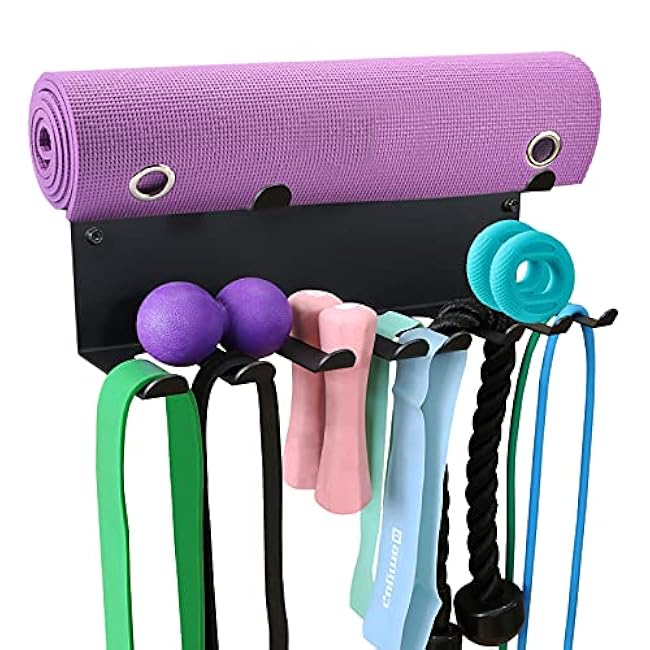 2 Tier Multi-Purpose Heavy Duty Storage Rack for Resistance Bands, Straps, Jump Ropes, Foam Rollers, Chains, Weight Belts, Tools