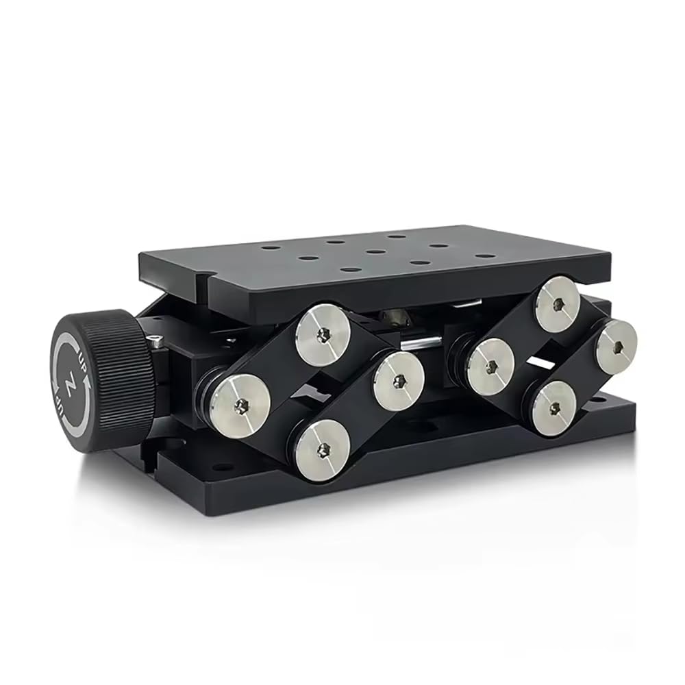 Plataforma Elevadora de Precisión en el Eje Z, Gato de Laboratorio Manual, Plataforma de Ajuste Lineal con Accionamiento Micrométrico mediante Tornillo, Capacidad de Carga de 15 KG
