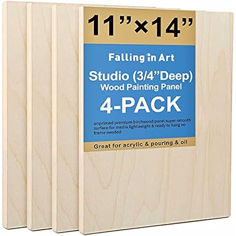 Unfinished Birch Wood Canvas Panels Kit, Falling in Art Cover