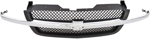 Miniatura 6 de Para Chevy Avalanche 1500/2500 Grille Assembly 2003 04 05 2006 | Malla | Gris pintado | w/Barra central cromada | Base/LS/LT | Incluye plástico