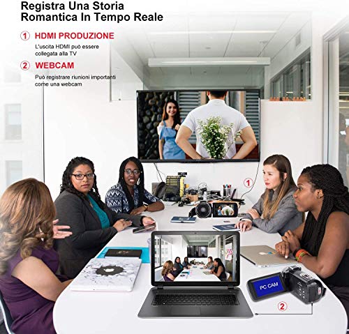 VideoKamera Camcorder 1080p 30FPS 36MP 16X digital Zoom, IR Nachtsicht, 3 Zoll 270° Drehbar Handycam mit Fernbedienung… – Bild 8