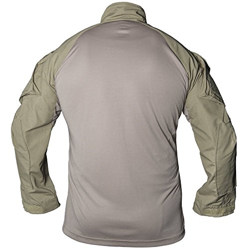 Vertx Recon Mens Tactical Shirt, Long Sleeve Breathable Zipper Tactical Work Top with Pockets, Ripstop Fabric, EDC Hunting Shooting Hiking Survival Gear, Desert Tan, Large