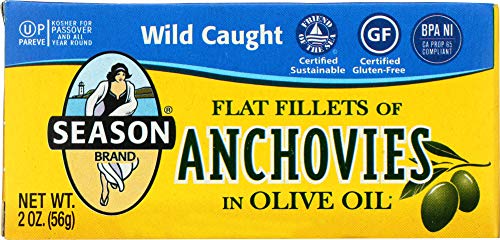 Seasons Wild Caught Anchovies Flat Fillets in Pure Olive Oil-(pack of 5) by Season