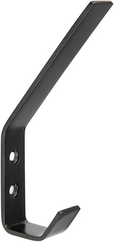 Miniatura 4 de Tienda Basics Ganchos de metal modernos para paneles de yeso montados en la pared, color negro plano, paquete de 5