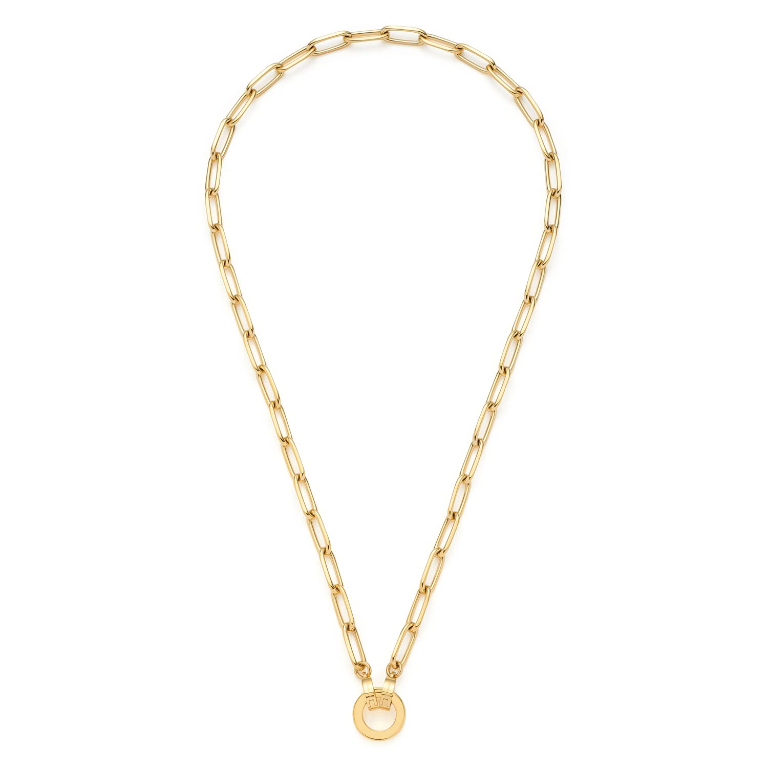 JEWELS BY LEONARDO Halskette Clip & Mix Estrella • Paperclip-Kette aus goldfarbenem Edelstahl • aus ovalen Ketten-Gliedern im Chunky-Look • 45 cm Länge • Geschenk Damen Schmuck • 021614