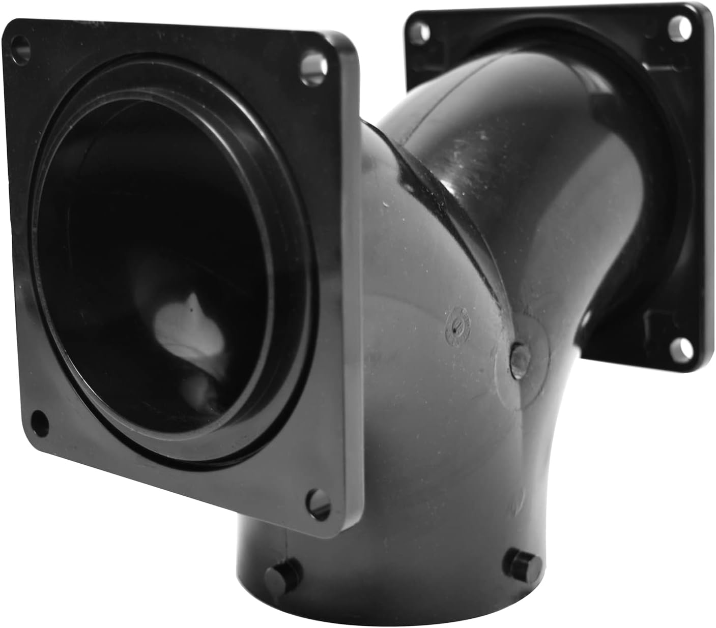 Valterra T1039 Two-Way Ell with 3" Bayonet x 3" Rotating Flange x 3" Rotating Flange , Black