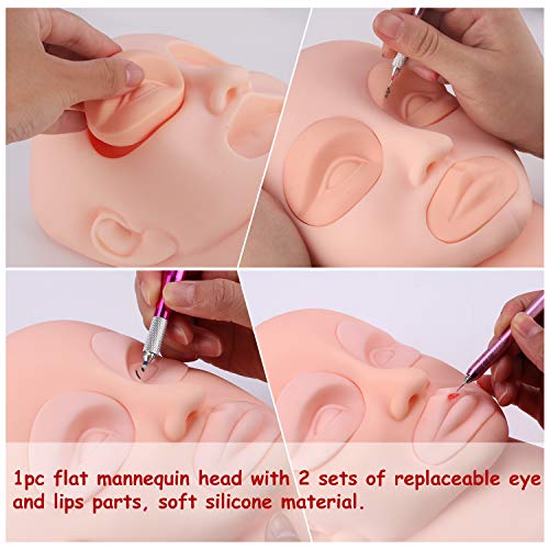 Microblading-Kit-Microblading-Supplies-with-PenEyebrow-Tattoo-Skin-Practice-Kit-with-Micro-blade-Eyebrow-Pen-Practice-Skins-Mannequin-Head-Microblading-Ink-Pigment-for-Beginners-to-Practice-and-Makeup