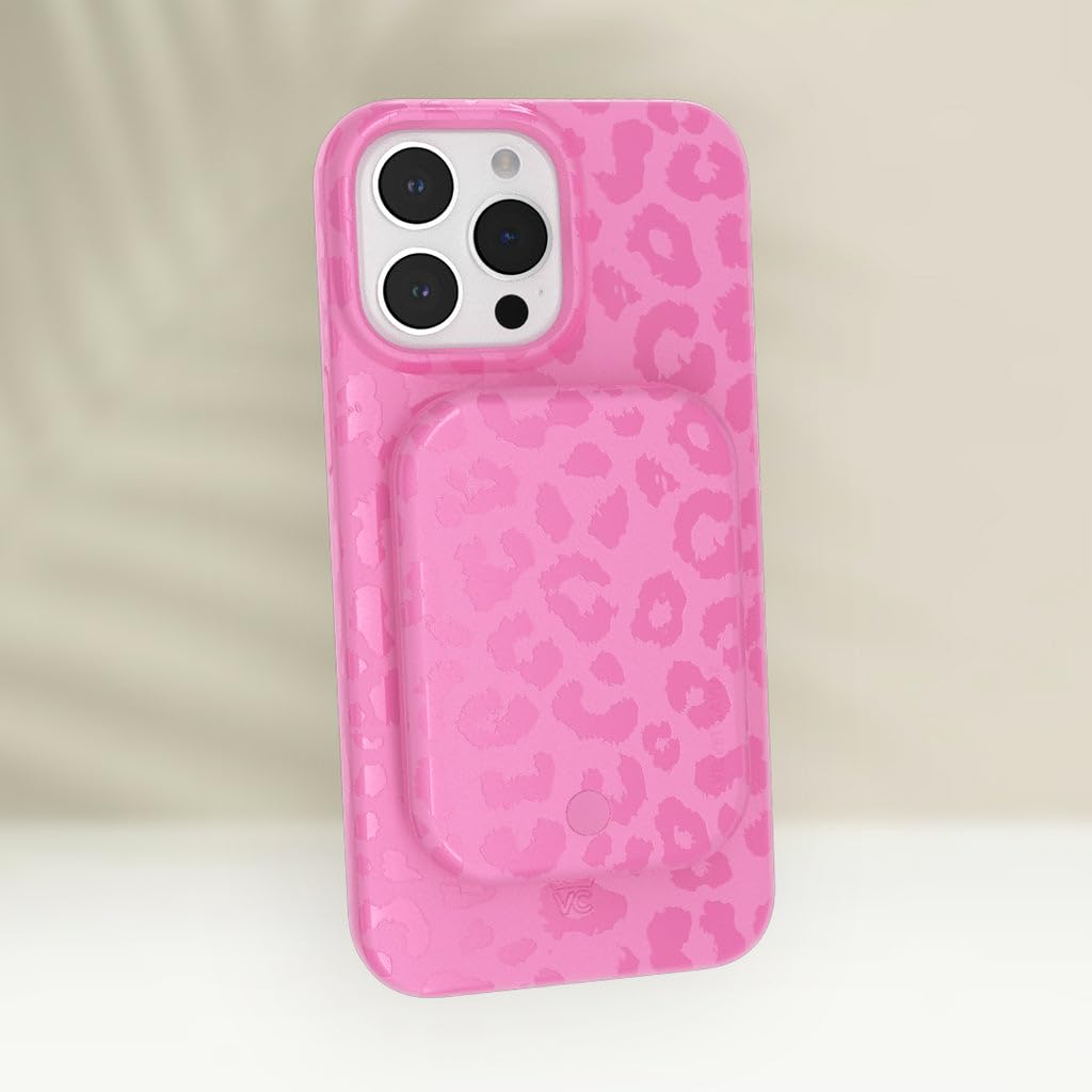 VELVET CAVIAR Battery Pack Compatible with MagSafe - Magnetic Portable Power Bank with USB-C Cable - Slim Charger for iPhone 12 13 14 15 - Fast Charging 5000 mAh (Hot Pink Leopard)