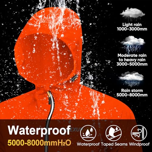 Image of APEXUP Packable Rain Jacket Men Waterproof Lightweight Raincoat with Hood
