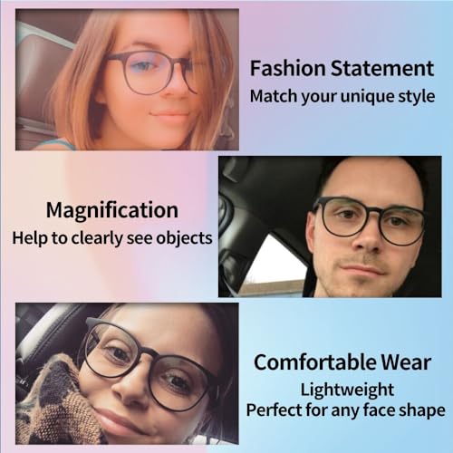 Image of Blue Light Blocking Glasses Reading Glasses for Women Men Round Eyeglasses Frame Lightweight Reduce Eye Strain