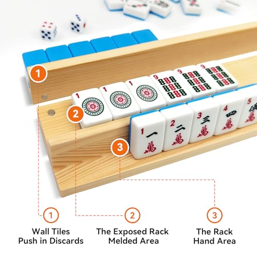 Soportes de madera para Mahjong americano, set de 4 miniatura 2